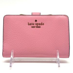 Kate Spade Leila Medium Pebbled Leather Compact Bifold Wallet Pink